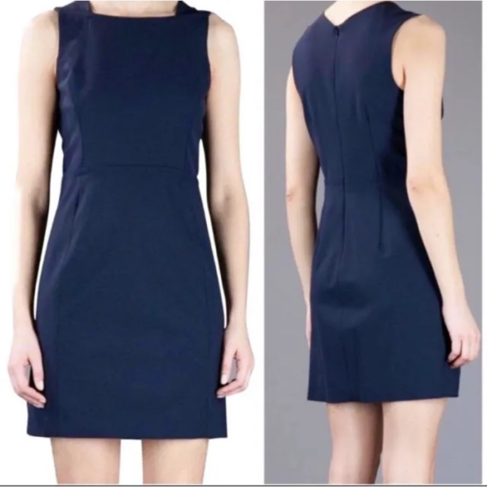 Theyskens’ Theory Doran black dress 0 34 XS Wool Silk LBD sleeveless RARE HTF